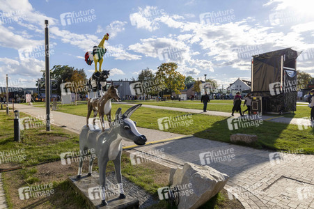 Aufbau für den Tag der Deutschen Einheit 2022 in Erfurt