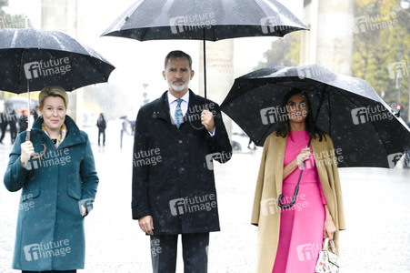 König Felipe VI. und Königin Letizia von Spanien am Brandenburger Tor in Berlin