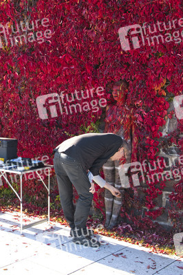 NATURE ART: Red Color Wall Bodypainting