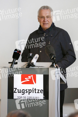 Pressetermin mit Markus Söder auf der Zugspitze in Garmisch-Partenkirchen
