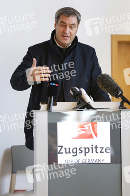 Pressetermin mit Markus Söder auf der Zugspitze in Garmisch-Partenkirchen