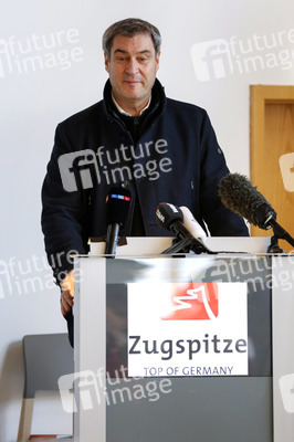 Pressetermin mit Markus Söder auf der Zugspitze in Garmisch-Partenkirchen