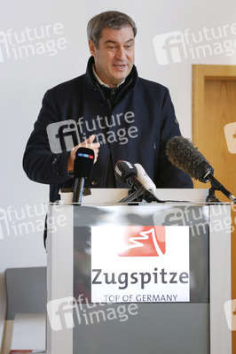 Pressetermin mit Markus Söder auf der Zugspitze in Garmisch-Partenkirchen