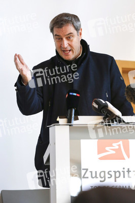 Pressetermin mit Markus Söder auf der Zugspitze in Garmisch-Partenkirchen
