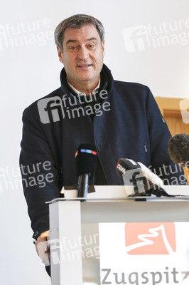 Pressetermin mit Markus Söder auf der Zugspitze in Garmisch-Partenkirchen