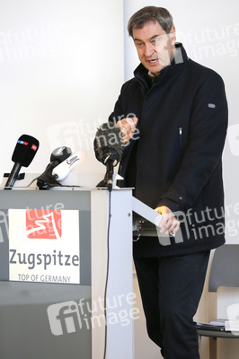 Pressetermin mit Markus Söder auf der Zugspitze in Garmisch-Partenkirchen