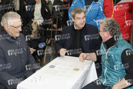 Pressetermin mit Markus Söder auf der Zugspitze in Garmisch-Partenkirchen