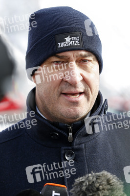 Pressetermin mit Markus Söder auf der Zugspitze in Garmisch-Partenkirchen