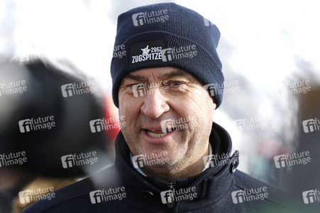 Pressetermin mit Markus Söder auf der Zugspitze in Garmisch-Partenkirchen