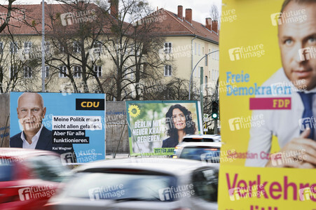 Wahlkampagne zur Wiederholungswahl zum Abgeordnetenhaus in Berlin