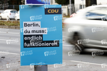 Wahlkampagne zur Wiederholungswahl zum Abgeordnetenhaus in Berlin