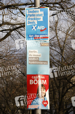 Wahlkampagne zur Wiederholungswahl zum Abgeordnetenhaus in Berlin