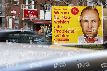 Wahlkampagne zur Wiederholungswahl zum Abgeordnetenhaus in Berlin