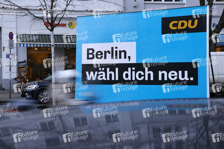 Wahlkampagne zur Wiederholungswahl zum Abgeordnetenhaus in Berlin