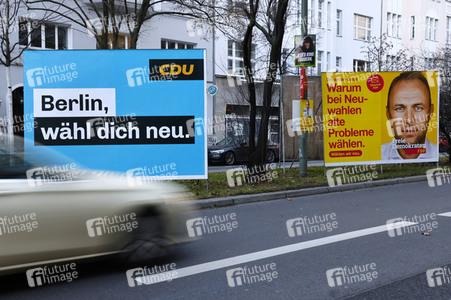 Wahlkampagne zur Wiederholungswahl zum Abgeordnetenhaus in Berlin
