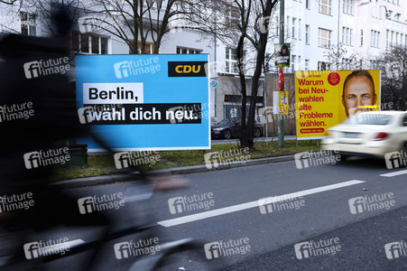 Wahlkampagne zur Wiederholungswahl zum Abgeordnetenhaus in Berlin