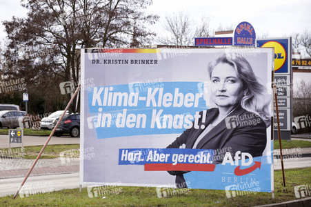 Wahlplakate zur Wiederholungswahl zum Abgeordnetenhaus in Berlin