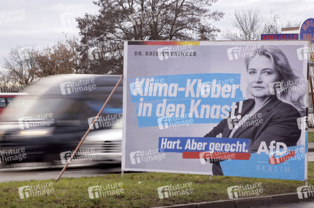 Wahlplakate zur Wiederholungswahl zum Abgeordnetenhaus in Berlin