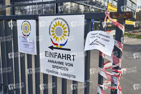 Spendensammelstelle für die Erdbebenopfer in Hannover