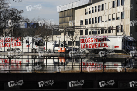 Aufbauarbeiten zur Berlinale 2023 in Berlin