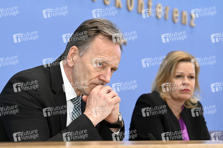 Bundespressekonferenz Fallzahlen für die Politisch Motivierte Kriminalität 2022 in Berlin