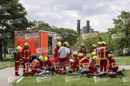 Einsatzübung der Feuerwehr in Berlin