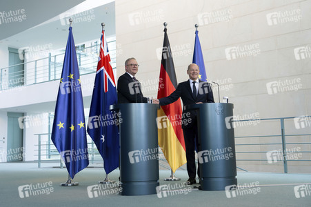 Empfang des Premierministers von Australien im Kanzleramt in Berlin