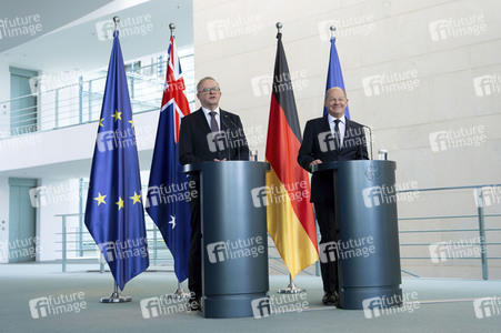 Empfang des Premierministers von Australien im Kanzleramt in Berlin