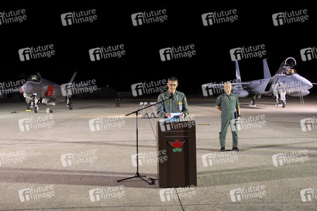 Ankunft zur ersten gemeinsamen Luftwaffenübgung von Italien und Japan in Komatsu