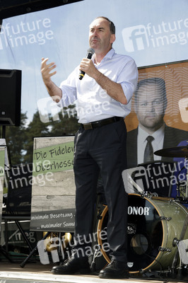 Hubert Aiwanger bei einer Wahlkampfveranstaltung der Freien Wähler Hessen in Wetter