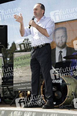 Hubert Aiwanger bei einer Wahlkampfveranstaltung der Freien Wähler Hessen in Wetter
