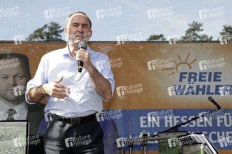Hubert Aiwanger bei einer Wahlkampfveranstaltung der Freien Wähler Hessen in Wetter
