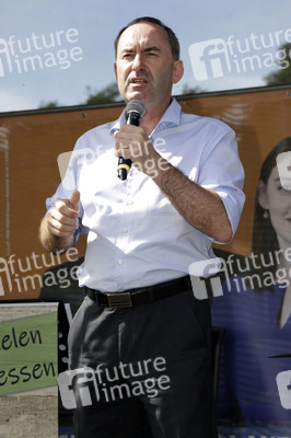 Hubert Aiwanger bei einer Wahlkampfveranstaltung der Freien Wähler Hessen in Wetter