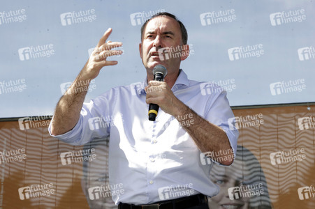 Hubert Aiwanger bei einer Wahlkampfveranstaltung der Freien Wähler Hessen in Wetter