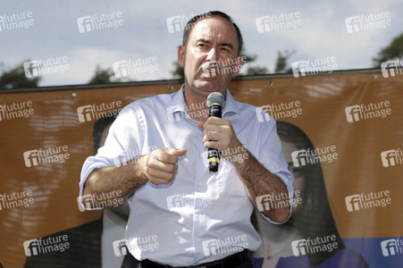 Hubert Aiwanger bei einer Wahlkampfveranstaltung der Freien Wähler Hessen in Wetter