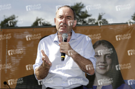 Hubert Aiwanger bei einer Wahlkampfveranstaltung der Freien Wähler Hessen in Wetter