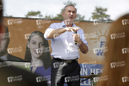 Hubert Aiwanger bei einer Wahlkampfveranstaltung der Freien Wähler Hessen in Wetter