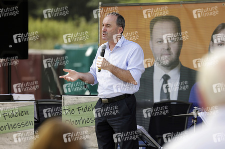 Hubert Aiwanger bei einer Wahlkampfveranstaltung der Freien Wähler Hessen in Wetter