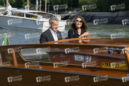 Ankunft von Carla Bruni und Nicolas Sarkozy am Hotel Excelsior, Internationale Filmfestspiele von Venedig 2023
