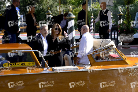 Ankunft von Carla Bruni und Nicolas Sarkozy am Hotel Excelsior, Internationale Filmfestspiele von Venedig 2023