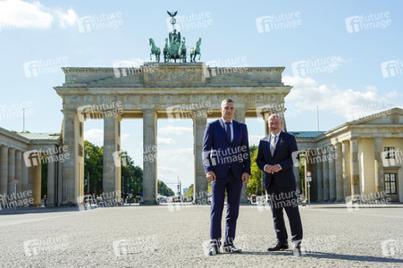 Vitali Klitschko und Kai Wegner am Brandenburger Tor