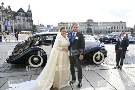 Empfang anlässlich der Trauung von Maria Teresita Prinzessin von Sachsen und Graf Beryl Alexandre de Saporta in Dresden