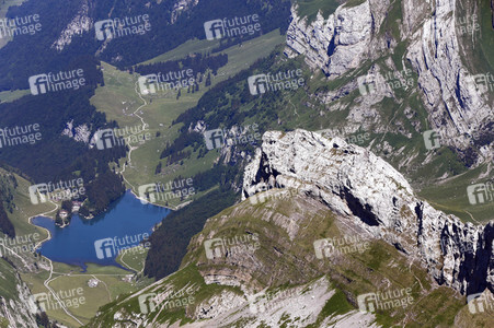 Auf dem Berg Säntis an der Schwägalp