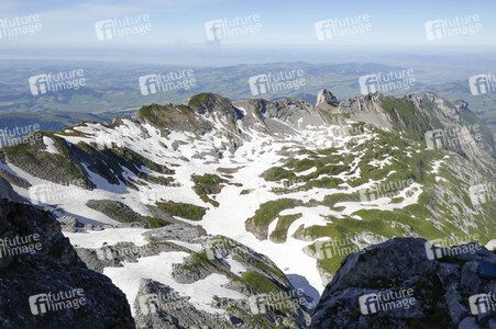 Auf dem Berg Säntis an der Schwägalp
