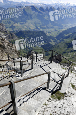 Auf dem Berg Säntis an der Schwägalp