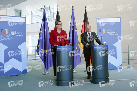 Pressestatements vor der Sitzung 'Bündnis-Tag zum bezahlbaren Wohnraum' in Berlin