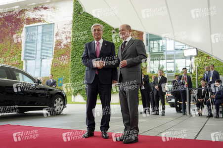 Empfang der Präsidenten von Kasachstan, Kirgisistan, Tadschikistan, Turkmenistan und Usbekistan im Kanzleramt in Berlin