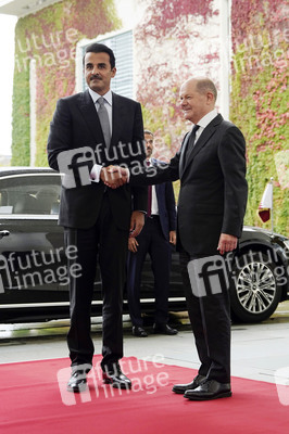 Empfang von Scheich Tamim bin Hamad Al Thani im Kanzleramt in Berlin