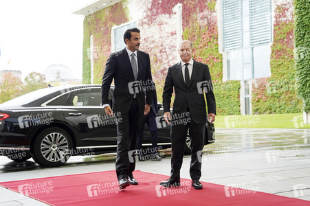 Empfang von Scheich Tamim bin Hamad Al Thani im Kanzleramt in Berlin