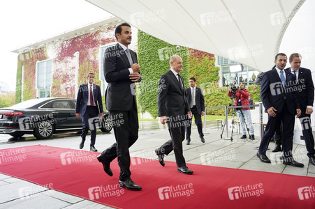Empfang von Scheich Tamim bin Hamad Al Thani im Kanzleramt in Berlin